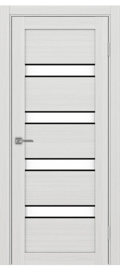 Межкомнатная дверь Турин_505AПC.12 молдинг алюм.чёрн.30  Ясень серебристый