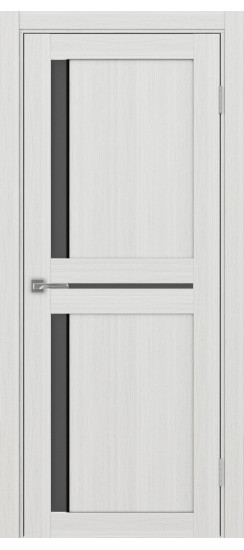 Межкомнатная дверь Турин_523АПС.221 молдинг алюм.чёрн.60  Ясень серебристый