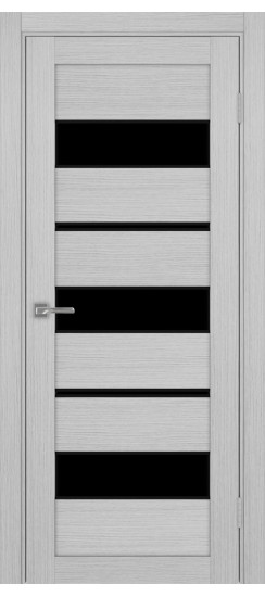 Межкомнатная дверь Турин_526АППmax.122 молдинг алюм.чёрн.40  Дуб серый FL