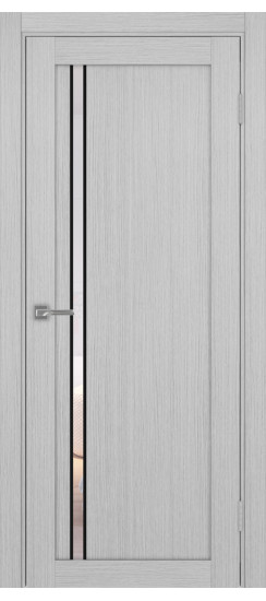 Межкомнатная дверь Турин_527АПС.121 молдинг алюм.чёрн.35  Дуб серый FL