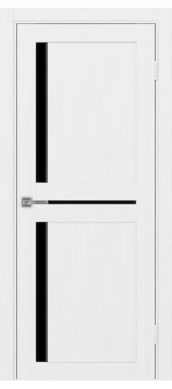 Межкомнатная дверь Турин_523АПП.221 молдинг алюм.чёрн.60  Белый лёд
