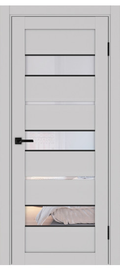 Межкомнатная дверь Турин_526АПС.122 молдинг алюм.чёрн.40  Пепельный