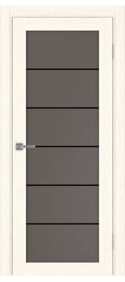 Межкомнатная дверь Турин_501АСС.2 молдинг алюм.чёрн.30  Ясень светлый