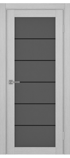 Межкомнатная дверь Турин_501АСС.2 молдинг алюм.чёрн.30  Дуб серый FL