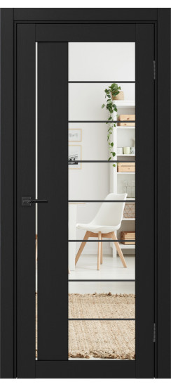Межкомнатная дверь Турин_524АСС.22 молдинг алюм.чёрн.60  Антрацит