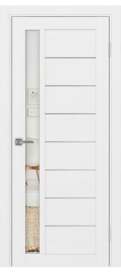 Межкомнатная дверь Турин_554АПП.21 молдинг алюм.хром.60  Белый лёд