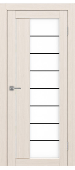Межкомнатная дверь Турин_524АСС.22 молдинг алюм.чёрн.60  Ясень перламутровый
