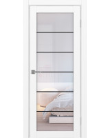 Турин_501АСС.2 молдинг алюм.чёрн. ЭКО-шпон Белый снежный