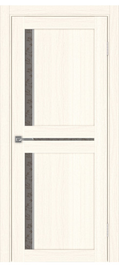 Межкомнатная дверь Турин_523АПС.221 молдинг алюм.хром.60  Ясень светлый