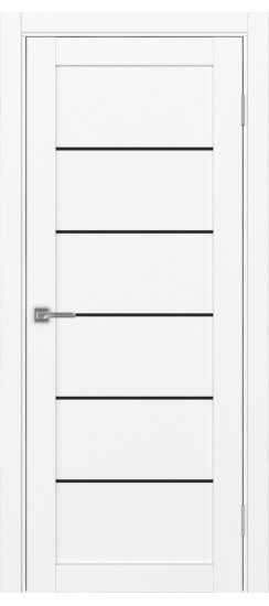 Межкомнатная дверь Турин_501AПП.1 молдинг алюм.чёрн.30  Белый снежный