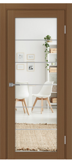 Межкомнатная дверь Турин_501АСС.2 молдинг алюм.хром.30  Орех NL