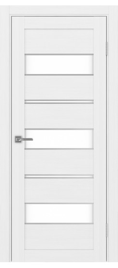 Межкомнатная дверь Турин_526АППmax.122 молдинг алюм.хром.40  Белый лёд