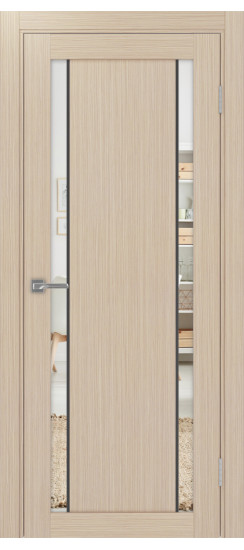 Межкомнатная дверь Турин_522AПП.212 молдинг алюм.чёрн.60  Дуб беленый FL