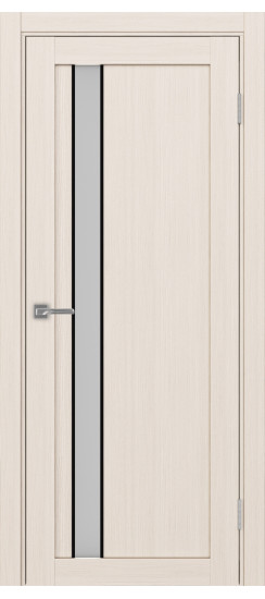 Межкомнатная дверь Турин_528AПС.121 молдинг алюм.чёрн.60  Ясень перламутровый