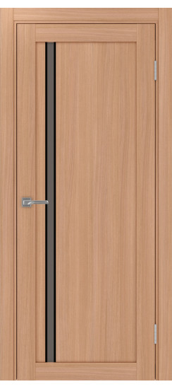 Межкомнатная дверь Турин_527АПС.121 молдинг алюм.чёрн.35  Ясень тёмный