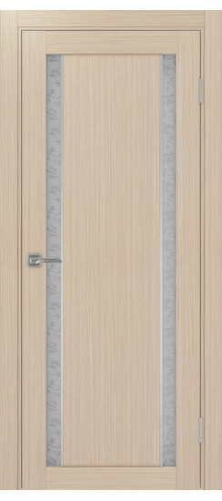 Межкомнатная дверь Турин_522АПС.212 молдинг алюм.хром.60  Дуб беленый FL
