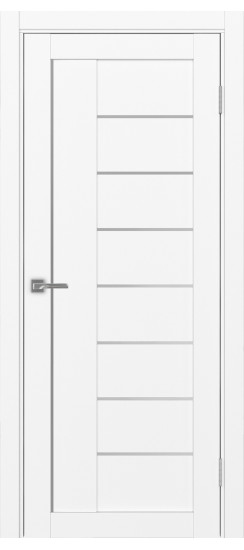Межкомнатная дверь Турин_524AПП.11 молдинг алюм.хром.60  Белый снежный