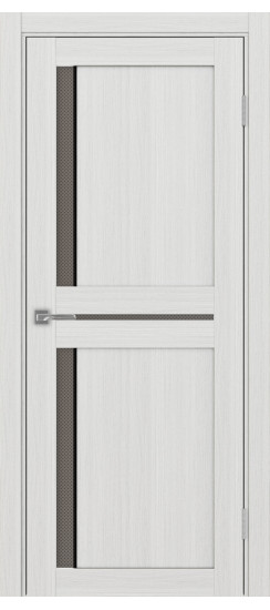 Межкомнатная дверь Турин_523АПС.221 молдинг алюм.чёрн.60  Ясень серебристый