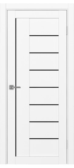 Межкомнатная дверь Турин_524AПП.11 молдинг алюм.чёрн.60  Белый снежный