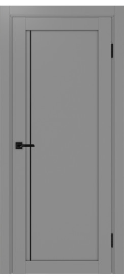 Межкомнатная дверь Турин_565АПП.11 молдинг алюм.чёрн.35  Серый