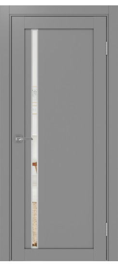 Межкомнатная дверь Турин_527АПС.121 молдинг алюм.хром.35  Серый