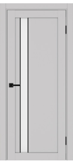 Межкомнатная дверь Турин_528AПС.121 молдинг алюм.чёрн.60  Пепельный