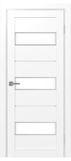 Межкомнатная дверь Турин_526АПП.122 молдинг алюм.хром.40  Белый снежный