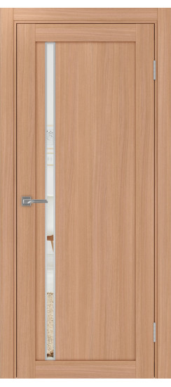 Межкомнатная дверь Турин_527АПС.121 молдинг алюм.хром.35  Ясень тёмный