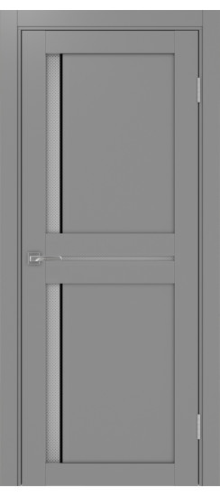 Межкомнатная дверь Турин_523АПС.221 молдинг алюм.чёрн.60  Серый