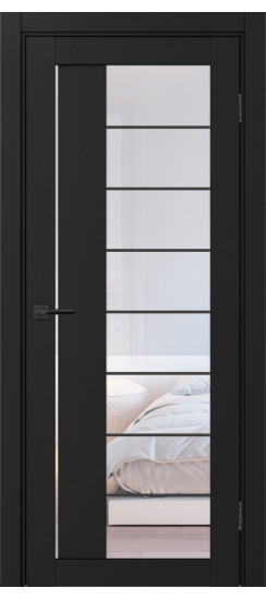 Межкомнатная дверь Турин_524АСС.22 молдинг алюм.чёрн.60  Антрацит