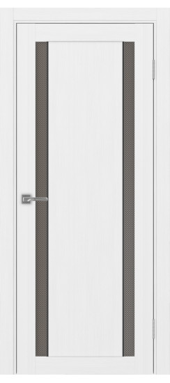 Межкомнатная дверь Турин_522АПС.212 молдинг алюм.чёрн.60  Белый лёд