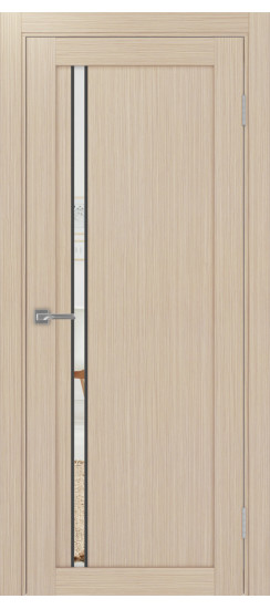 Межкомнатная дверь Турин_527АПС.121 молдинг алюм.чёрн.35  Дуб беленый FL