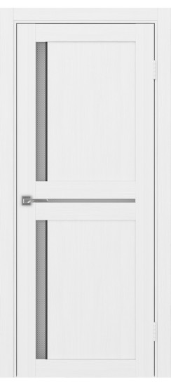 Межкомнатная дверь Турин_523АПС.221 молдинг алюм.чёрн.60  Белый лёд