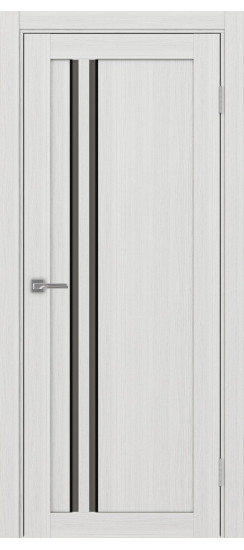 Межкомнатная дверь Турин_525АПС.121 молдинг алюм.чёрн.60  Ясень серебристый