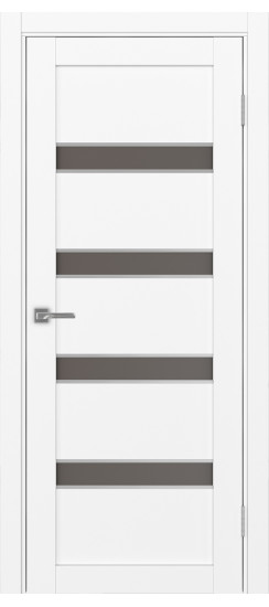 Межкомнатная дверь Турин_505AПC.12 молдинг алюм.хром.30  Белый снежный