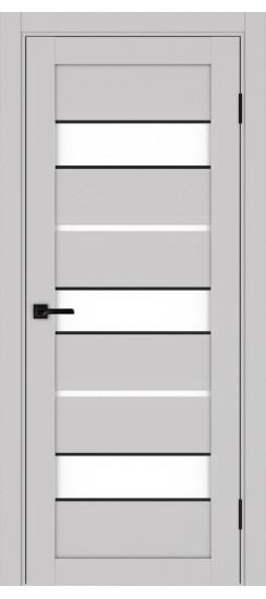 Межкомнатная дверь Турин_526АПС.122 молдинг алюм.чёрн.40  Пепельный
