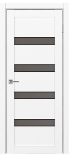 Межкомнатная дверь Турин_505AПC.12 молдинг алюм.чёрн.30  Белый снежный