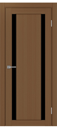 Межкомнатная дверь Турин_522AПП.212 молдинг алюм.чёрн.60  Орех NL
