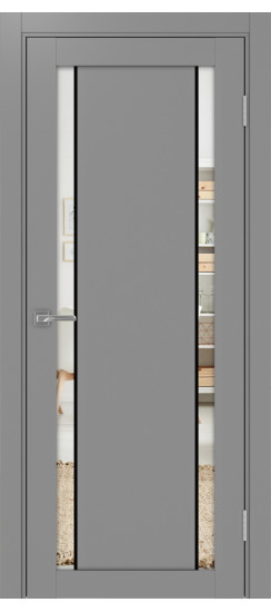 Межкомнатная дверь Турин_522AПП.212 молдинг алюм.чёрн.60  Серый