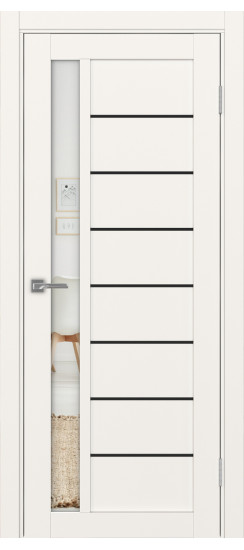 Межкомнатная дверь Турин_554АПП.21 молдинг алюм.чёрн.60  Бежевый