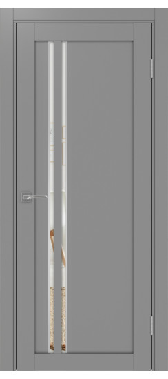 Межкомнатная дверь Турин_525АПС.121 молдинг алюм.хром.60  Серый
