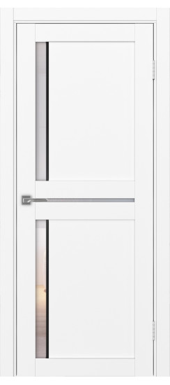 Межкомнатная дверь Турин_523АПС.221 молдинг алюм.чёрн.60  Белый снежный