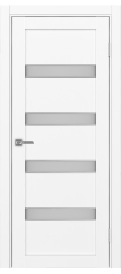 Межкомнатная дверь Турин_505AПC.12 молдинг алюм.хром.30  Белый снежный