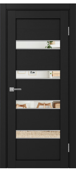 Межкомнатная дверь Турин_505AПC.12 молдинг алюм.хром.30  Антрацит