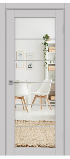 Межкомнатная дверь Турин_501АСС.2 молдинг алюм.хром.30  Пепельный