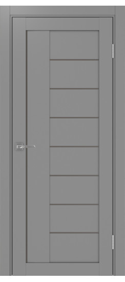 Межкомнатная дверь Турин_524АСС.22 молдинг алюм.чёрн.60  Серый