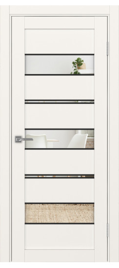 Межкомнатная дверь Турин_526АППmax.122 молдинг алюм.чёрн.40  Бежевый