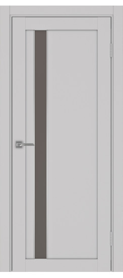 Межкомнатная дверь Турин_528AПС.121 молдинг алюм.хром.60  Пепельный