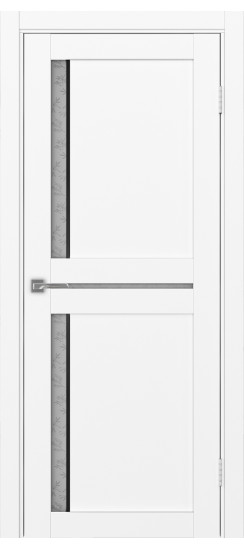 Межкомнатная дверь Турин_523АПС.221 молдинг алюм.чёрн.60  Белый снежный