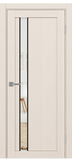 Межкомнатная дверь Турин_528AПП.121 молдинг алюм.чёрн.60  Ясень перламутровый